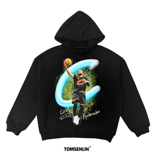 tomsenlin康丽印花面料升级骑士队凯里欧文励志语录美式 宽松短袖