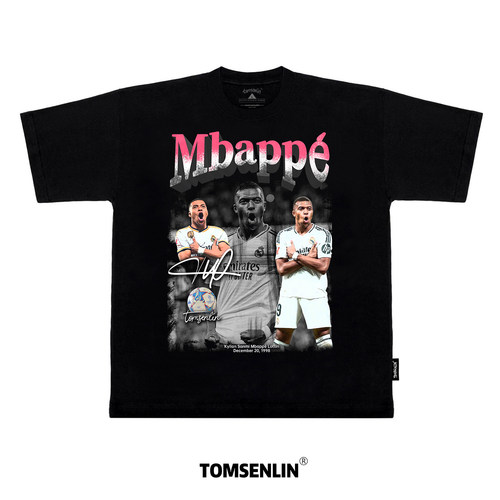 tomsenlin拼图系列姆巴佩Mbappé人像T康丽印花短袖