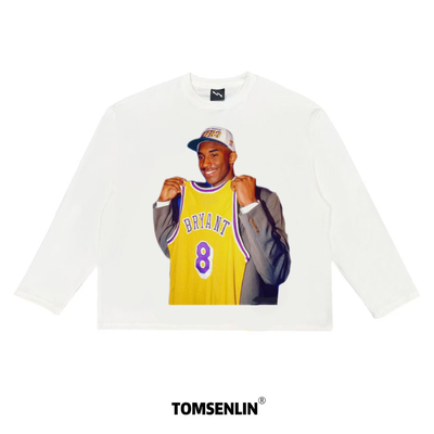 tomsenlin科比妻子瓦妮莎曼巴联赛同款康丽印花短袖T恤