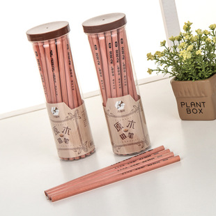 小松树30支50支六角原木色铅笔HB原木风格小松树2B学生铅笔环保