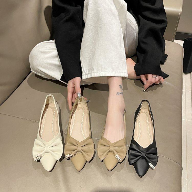 法式单鞋女2025年新款尖头软底气质名媛百搭奶奶浅口工作平底鞋女,女鞋,浅口单鞋,淘宝优惠券,粉丝福利购,淘宝优惠卷