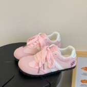 女2025春夏季 新款 韩系小众百搭板鞋 刺绣德训鞋 休闲学生系带小白鞋