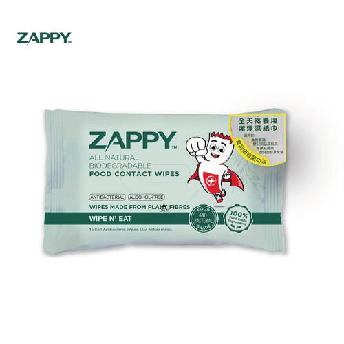 香港代购-ZAPPY杰比-全天然餐用洁净湿纸巾15片