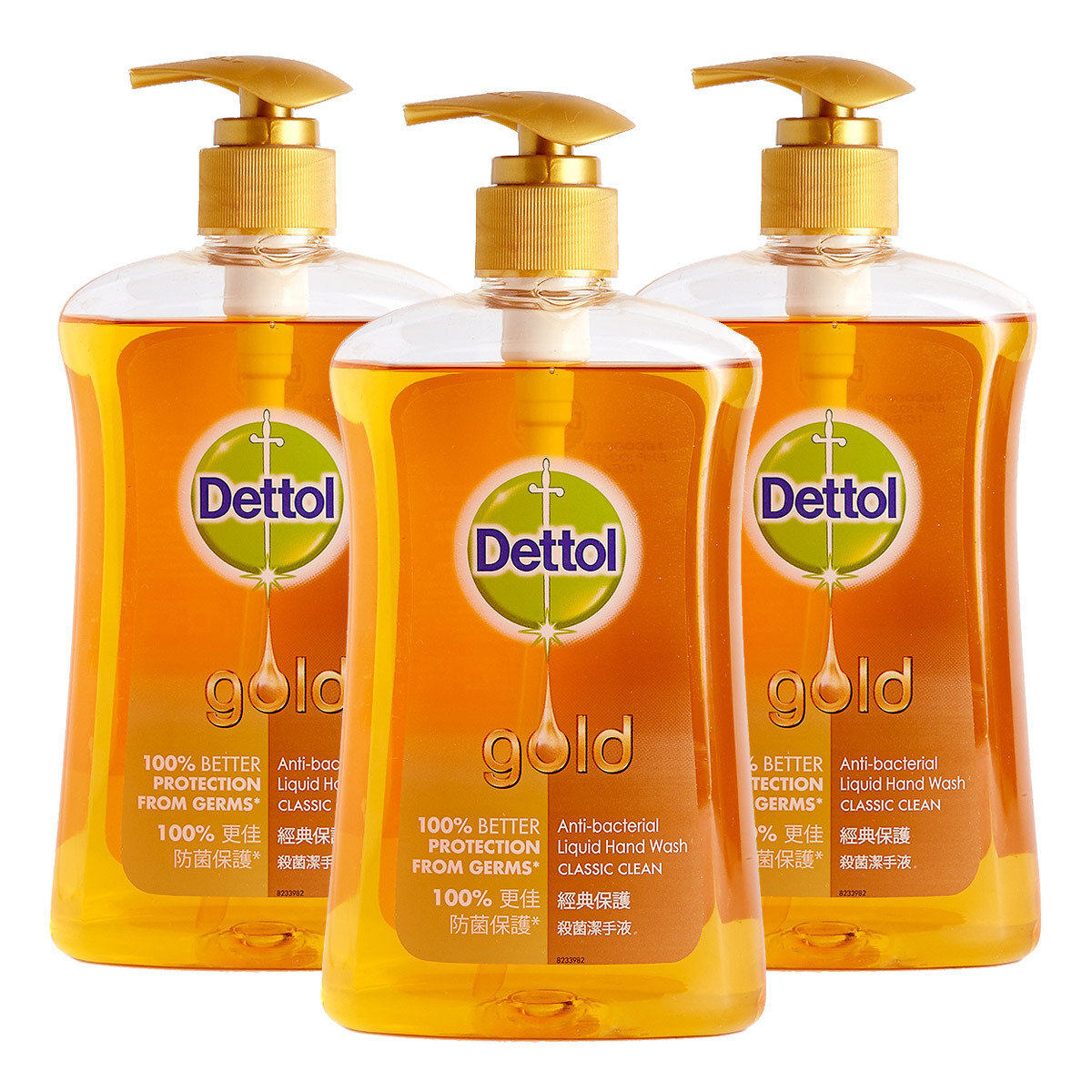 滴露香港进口版金装杀菌洁手液500克3支装经典保护洗手液杀菌通用