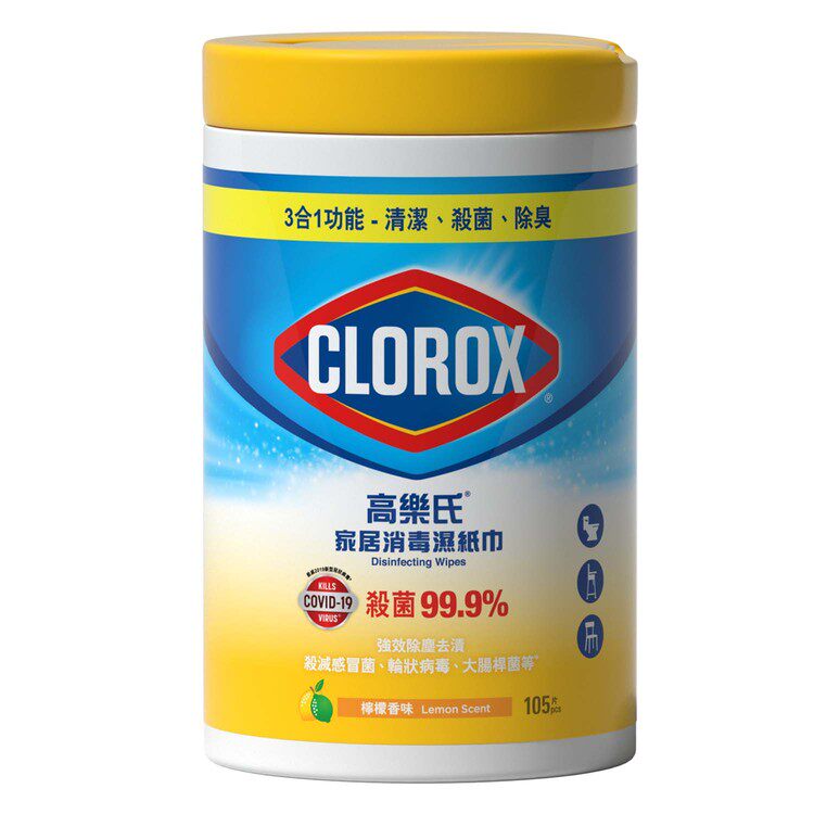高乐氏 - 高乐氏家居消毒湿纸巾－柠檬香味 105S