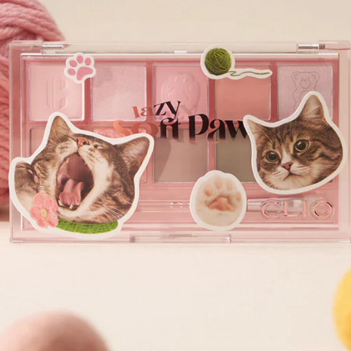 CLIO 猫猫系列10色眼影盘20LazySoftPaw懒洋洋猫爪期间限定盒装版