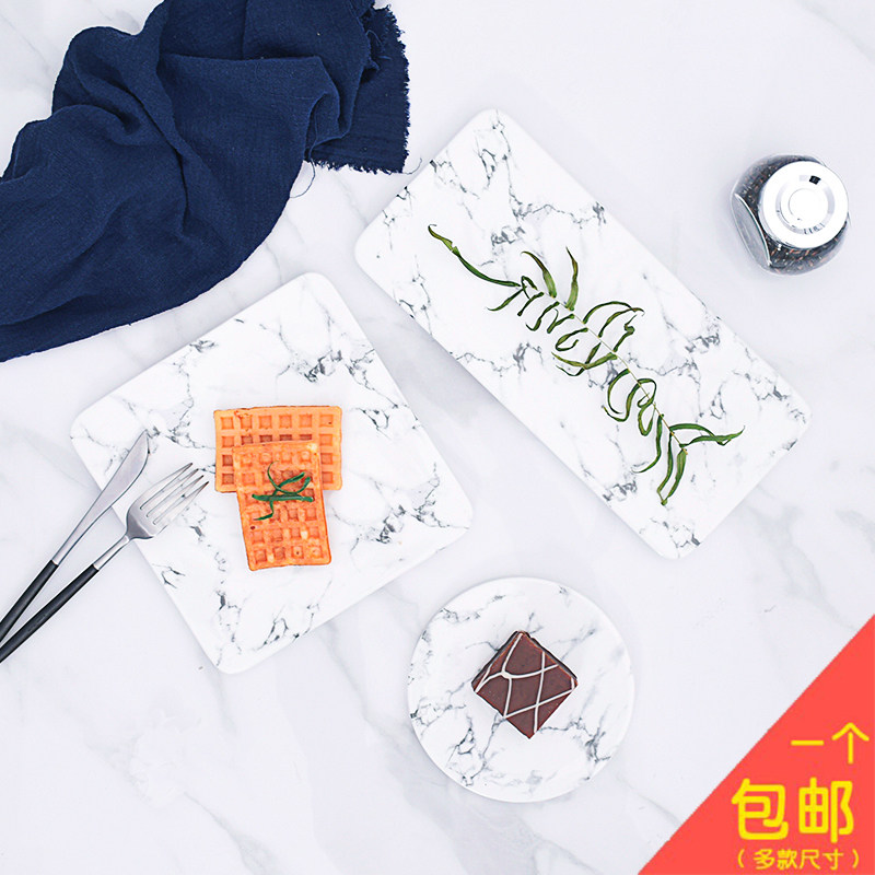 originality Marbling ceramics Flat plate Rectangular Square circular Western dish Dessert Cake pan Sushi Wobblein the Tableware , Tableware , Plate  category - from Buy2taobao.com to provide professional Taobao agent buy service