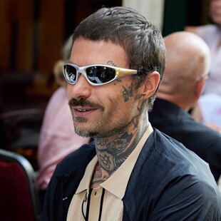 101的店复古机械运动墨镜偏光防紫外线骑行Y2K朋克太阳眼镜男女酷