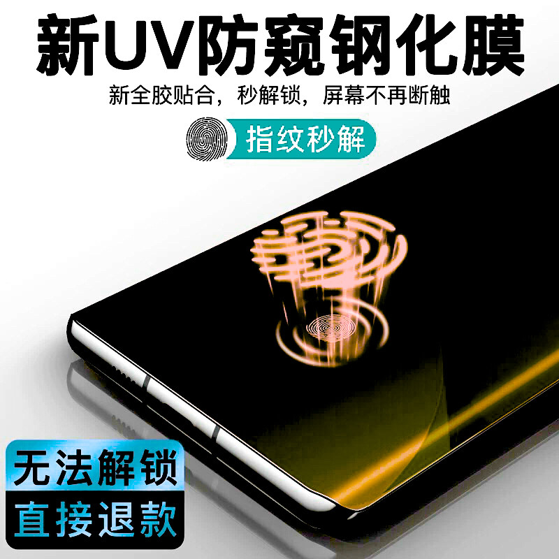适用小米12Pro防窥UV钢化膜12pro手机膜MIUI12sx全屏曲面覆盖划痕防爆摔抗指纹热弯硬玻璃高清蓝光磨砂滴胶膜