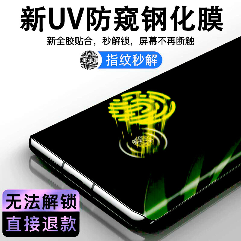 适用荣耀MagicV3防窥UV钢化膜magicvs3手机膜Honor折叠外全屏曲面防爆抗指纹热弯硬玻璃高清蓝光磨砂滴胶贴膜