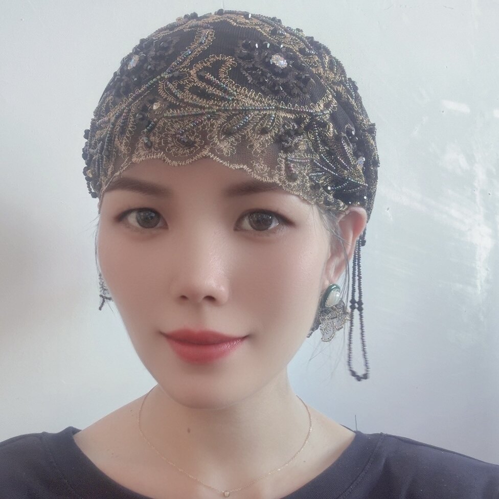 新款刺绣帽子手工串珠包头帽洋气百搭精致帽子流苏女士帽子妈妈帽