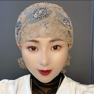 纯手工流苏帽子头巾包头帽鱼尾帽回族盖头时尚纱巾新款高档妈妈帽