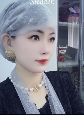 夏季薄款飘带女士头巾帽