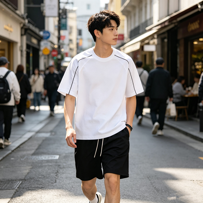运动套装男速干衣冰丝T恤短袖短裤跑步新款夏季健身衣服羽毛球服