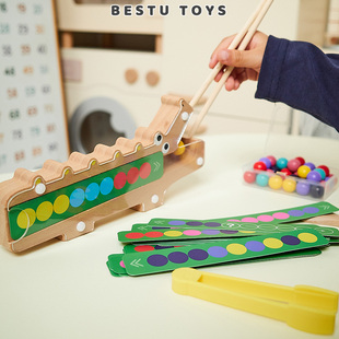 鳄鱼夹珠子儿童专注力训练幼儿园感统思维玩具注意力精细动作教具