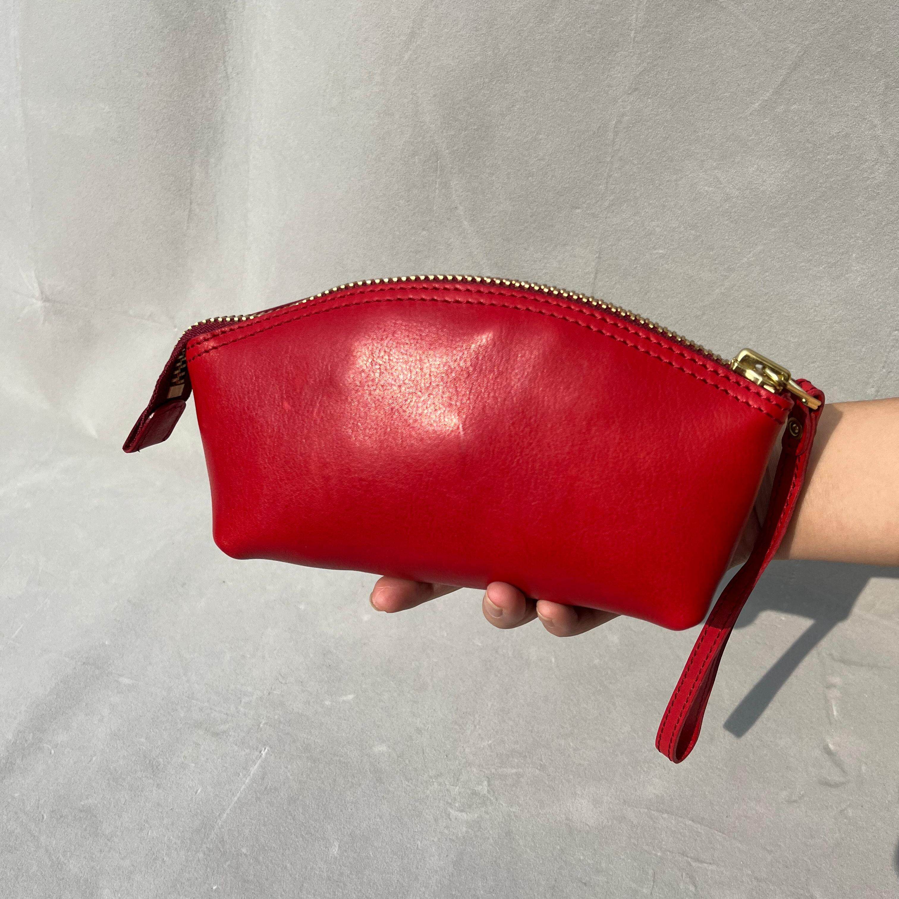 新款植鞣头层牛皮手拿包