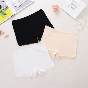 二条内裤女性感蕾丝无痕纯棉质面料少女士安全防走光打底平角裤头