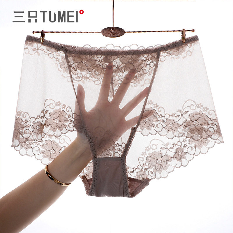 三只兔美性感高腰蕾丝内裤女透视无痕速干诱惑三角裤收腹提臀短裤,女士内衣/男士内衣/家居服,男三角内裤,淘宝优惠券,粉丝福利购,淘宝优惠卷