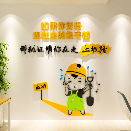 Acrylic 3D Stereo Wall Stickers Inspirational Company Office Studio Dormitory Corporate Background Wall Slogan Decorations
