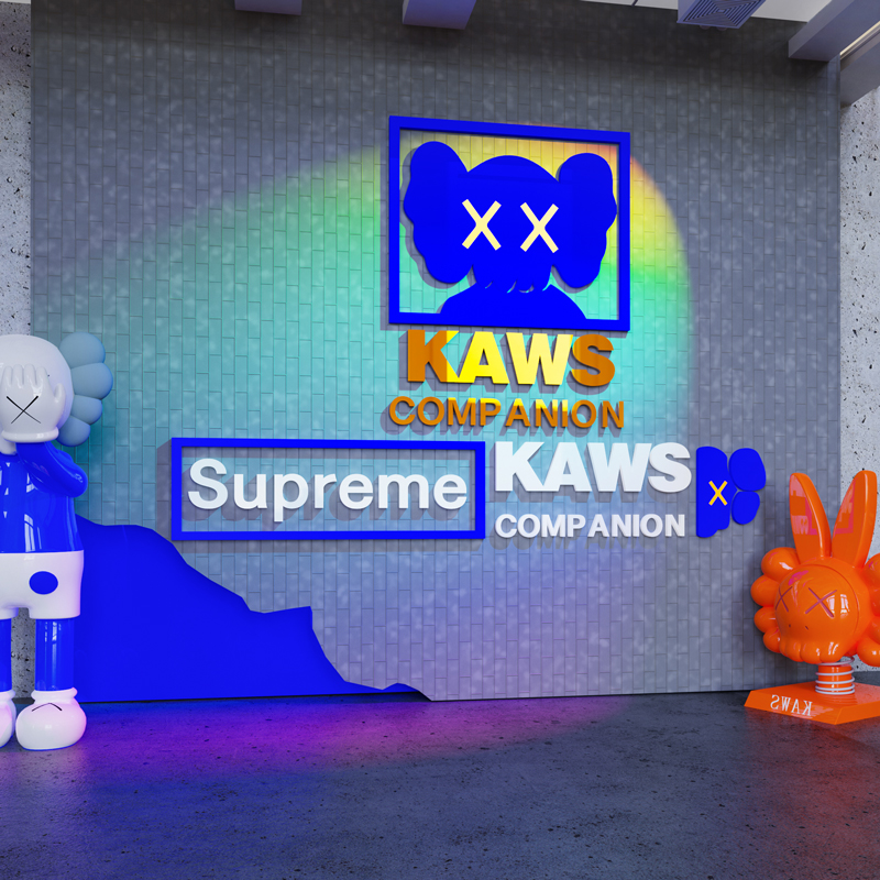 网红芝麻街墙贴画酒吧餐饮店装饰