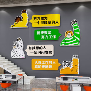 办公室墙面装 饰职场氛围布置团队员工励志标语墙贴纸公司企业文化
