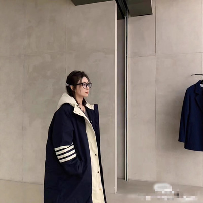 TB女士冬季白门襟羽绒服经典四杠男女同款潮流时尚外套加厚保暖