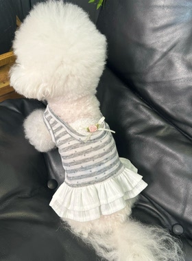 五只小白熊原创宠物衣服夏款情侣装裙子背心狗狗猫咪居家薄款衣服