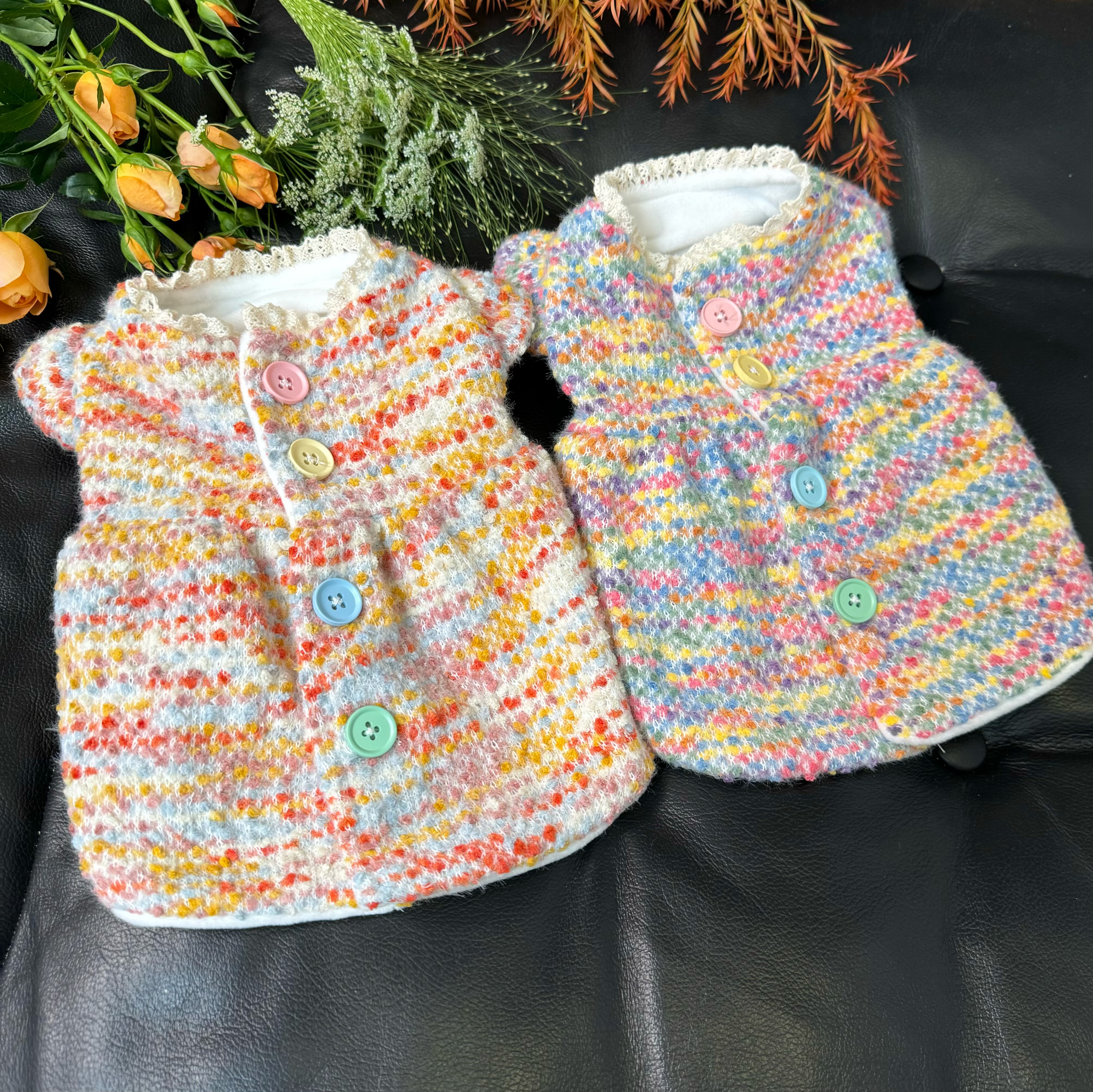 五只小白熊原创宠物衣服秋冬新款糖果色毛衣裙子狗狗猫咪加绒外套