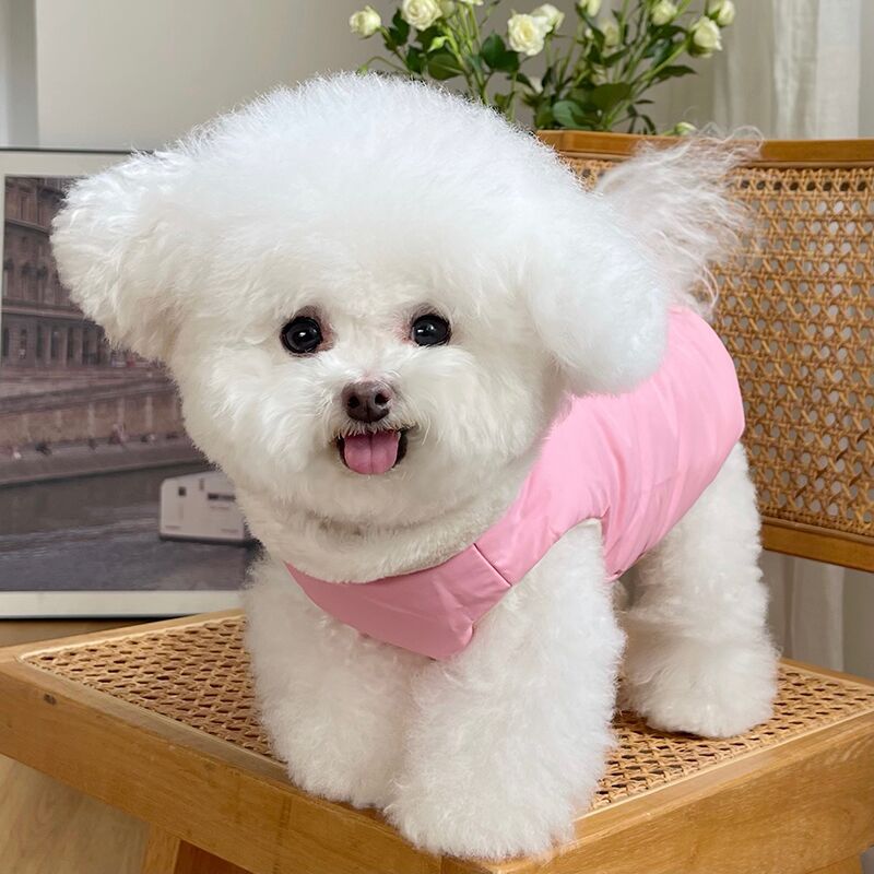 宠物衣服秋冬新款加绒加厚拉链开衫马甲泰迪比熊狗狗猫咪牵引外套