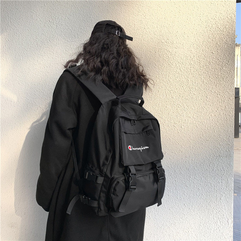 冠军男女士运动双肩包简约学生NB书包百搭户外旅行防水耐脏NY背包