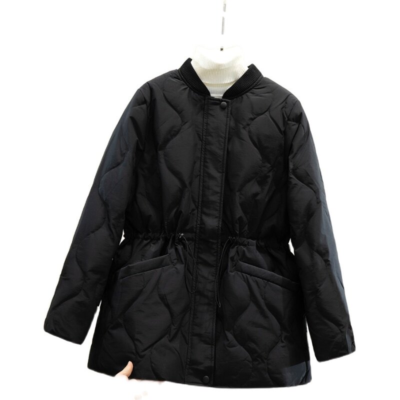 2025冬装新款韩版轻薄收腰羽绒棉服女中长款学生修身显瘦保暖外套