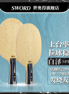 SWORD世奥得白泽球拍高端纤维底板弧圈结合快攻型横直拍乒乓球拍