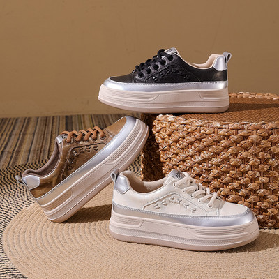 春季新款小白鞋时尚百搭休闲鞋运动鞋平底板鞋透气复古女鞋25501
