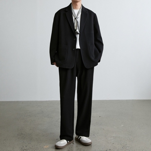 MR MUKOK莱赛尔天丝羊毛春季单排扣韩版休闲西装套装男西服外套