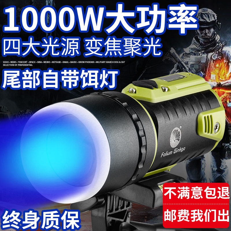夜钓灯钓鱼灯强光台钓蓝光超亮防水氙气灯1000w大功率四光源夜光