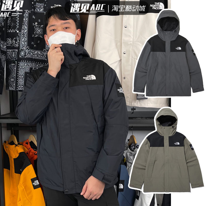 现货thenorthface北面春加绒保暖防风防水拼色情侣冲锋衣ni3bn62