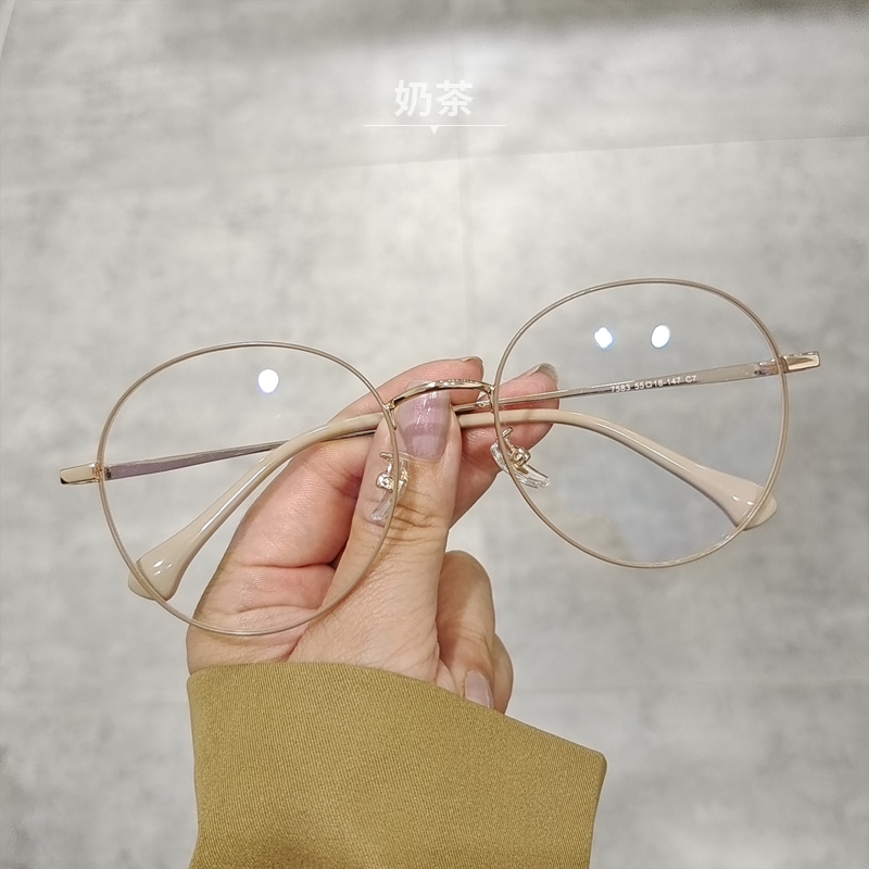 文艺范超轻近视眼镜框男韩系圆形