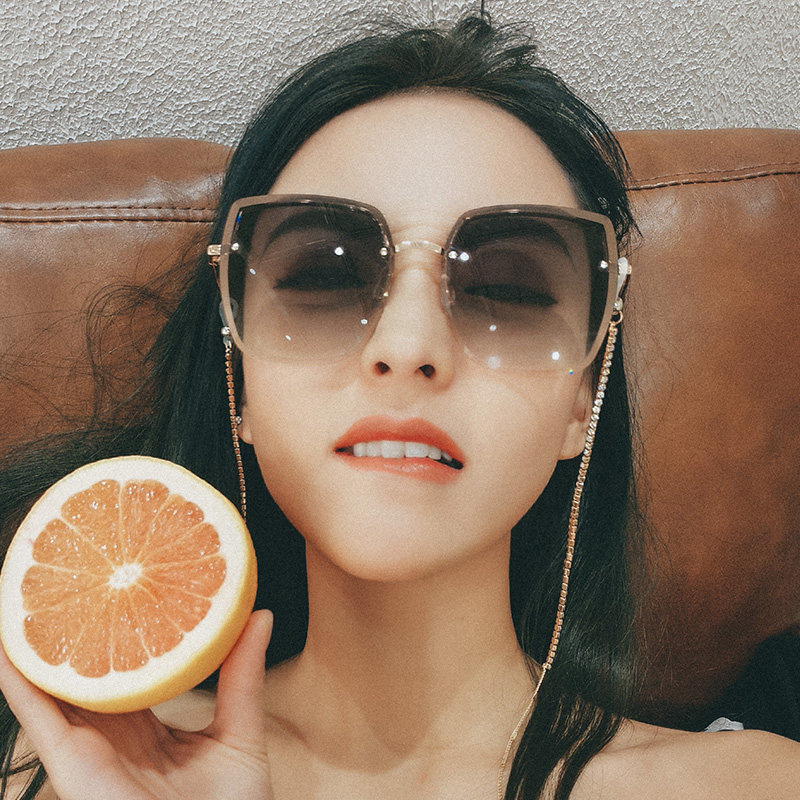 无框墨镜FITFORYOU显瘦女太阳镜