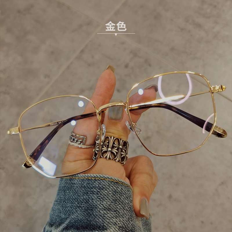 高级防蓝光复古风宽大方框眼镜