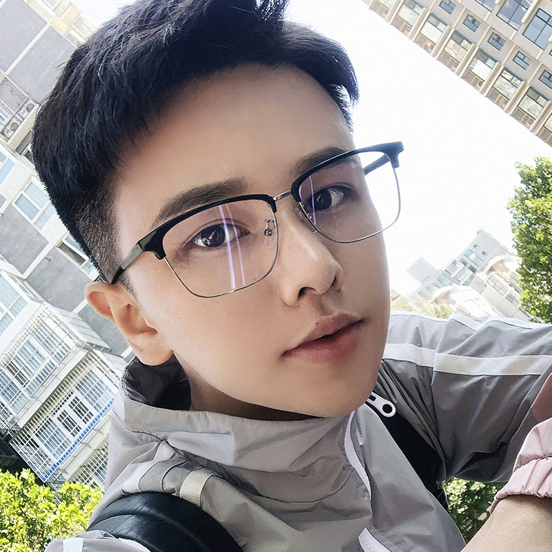 文艺半框眉毛架网上配