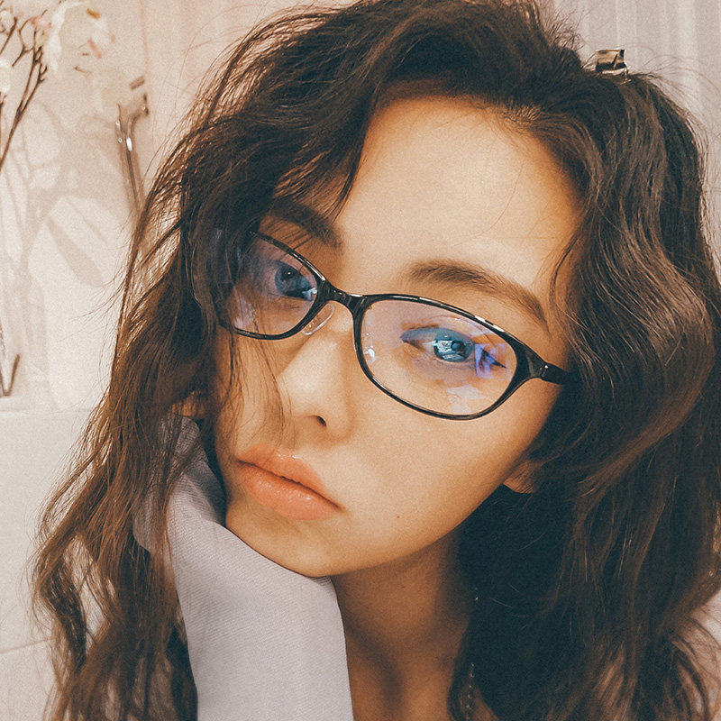 韩国黑色塑钢高度数小脸眼镜框