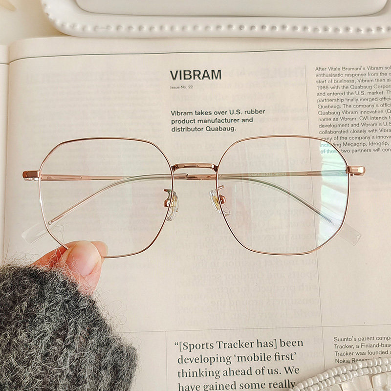 FITFORYOU超轻钛金丝眼镜近视女