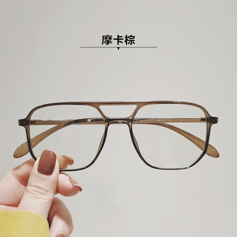 茶色韩版大脸素颜神器近视眼镜女