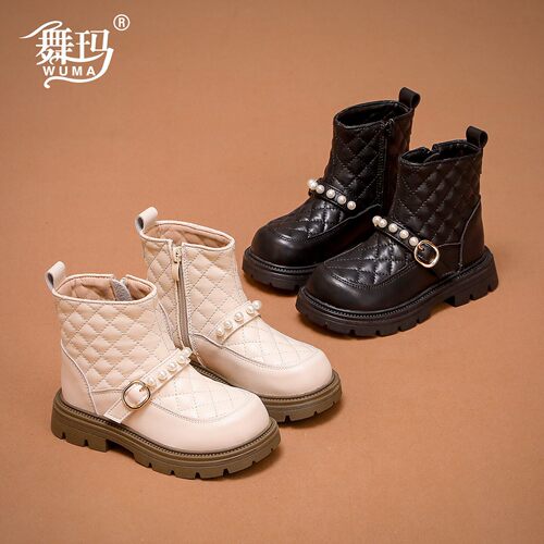 加绒女童秋冬公主马丁短靴
