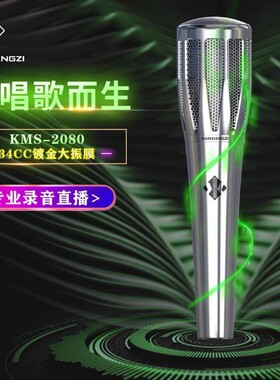 韩湘子2080/2090/3050Pro大震膜电容麦克风抖音直播唱K歌录音话筒