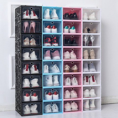 12个装加厚翻盖式透明鞋柜式鞋盒
