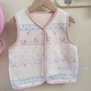 儿童马甲2025秋冬新款 洋气女宝宝坎肩可爱卡通印花奥粒绒背心保暖