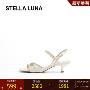 LUNA女鞋 高跟鞋 25SS春夏新款 细条带猫跟凉鞋 百搭金属扣式 STELLA