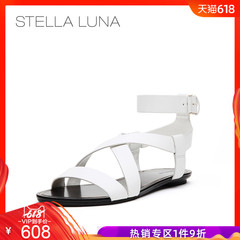 STELLA LUNA夏季女士牛皮凉鞋 交叉饰带罗马凉鞋 SG160L24134