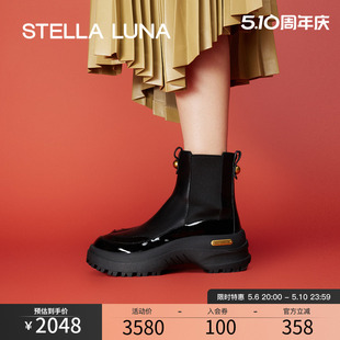 春秋新款 切尔西靴 短靴户外中筒黑色增高厚底时尚 LUNA女鞋 STELLA